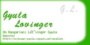 gyula lovinger business card